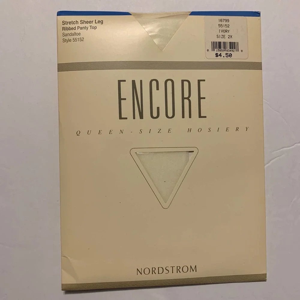 Vintage Nordstrom Encore Pantyhose Style‎ #55152 Queen Size 2X NIB